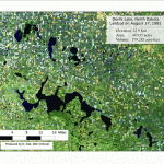 A set of Landsat satellite images, showing the development of the lake surface from 1992 to 2009.